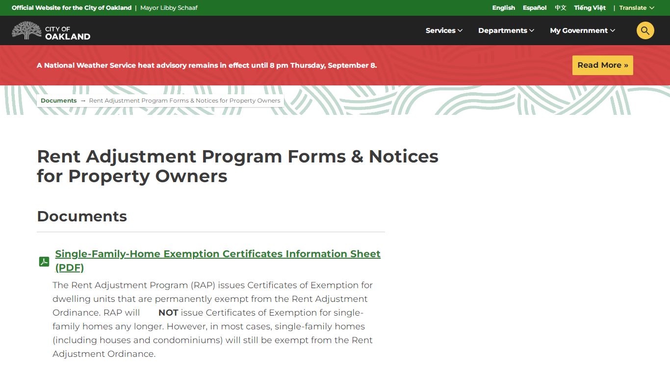 City of Oakland | Rent Adjustment Program Forms & Notices for…